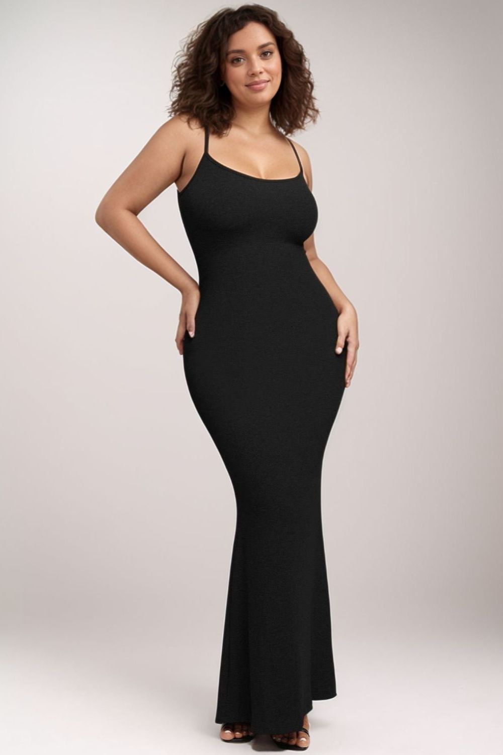 Built-In Shapewear Sleeveless Maxi Dress